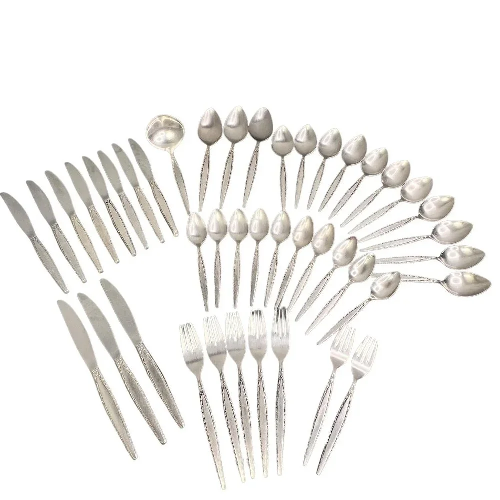 Oneida Community Venetia Flatware Set 43 pc Stainless Steel Forks Spoons Serving